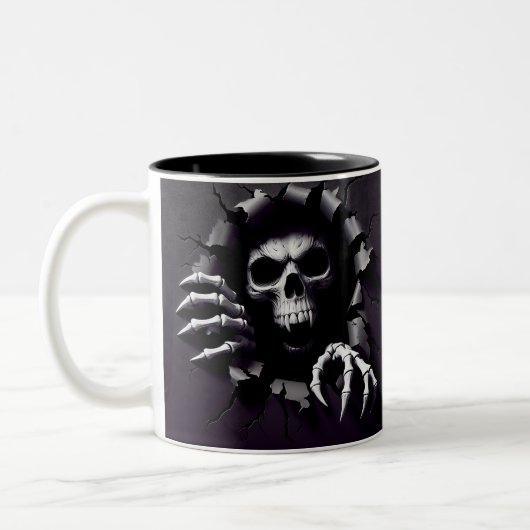Halloween Skeleton 3D Mug Tweekleurige Koffiemok (Links)