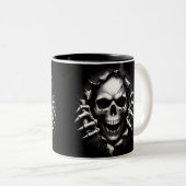 Halloween Skeleton 3D Mug Tweekleurige Koffiemok (Voorkant rechts)