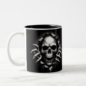 Halloween Skeleton 3D Mug Tweekleurige Koffiemok (Links)