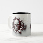 Halloween Skeleton 3D Mug Tweekleurige Koffiemok (Voorkant links)