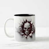 Halloween Skeleton 3D Mug Tweekleurige Koffiemok (Links)