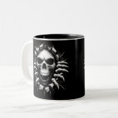 Halloween Skeleton 3D Mug Tweekleurige Koffiemok (Voorkant links)