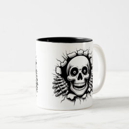 Halloween Skeleton 3D Mug Tweekleurige Koffiemok