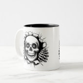 Halloween Skeleton 3D Mug Tweekleurige Koffiemok (Voorkant links)