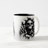 Halloween Skeleton 3D Mug Tweekleurige Koffiemok (Voorkant rechts)