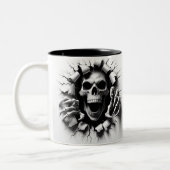Halloween Skeleton 3D Mug Tweekleurige Koffiemok (Links)