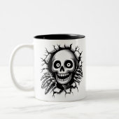 Halloween Skeleton 3D Mug Tweekleurige Koffiemok (Links)