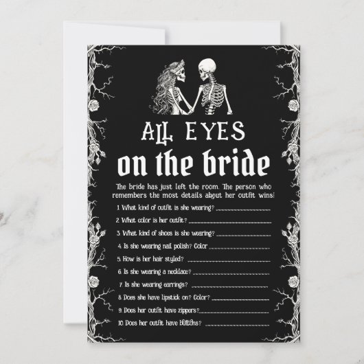 Halloween Skeleton All Eyes On The Bride Game bero Kaart (Voorkant)