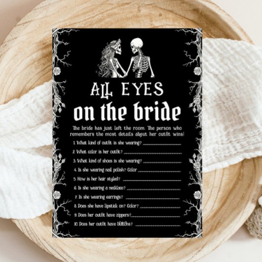 Halloween Skeleton All Eyes On The Bride Game bero Kaart