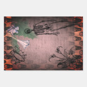 Halloween Skeleton and White Calla Lilies Ephemera Inpakpapier Vel (Voorkant 3)
