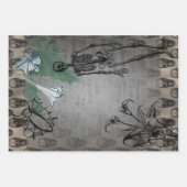 Halloween Skeleton and White Calla Lilies Ephemera Inpakpapier Vel (Voorkant)