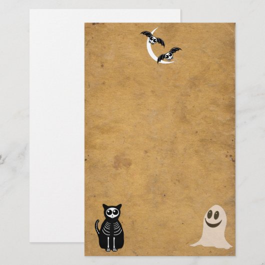 Halloween Skeleton Animals Gang Briefpapier (Voorkant / Achterkant)