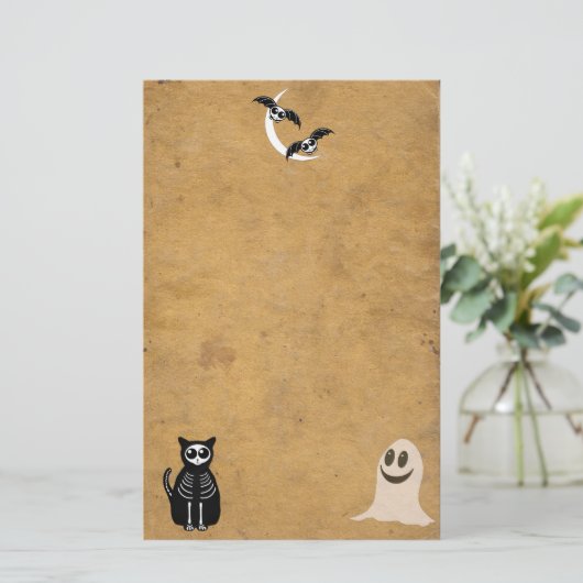 Halloween Skeleton Animals Gang Briefpapier (Staand voorkant)