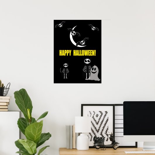 Halloween Skeleton Animals Gang Poster (Thuiskantoor)