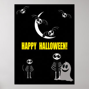 Halloween Skeleton Animals Gang Poster