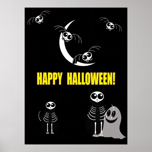 Halloween Skeleton Animals Gang Poster (Voorkant)