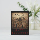 Halloween skeleton art briefkaart (Staand voorkant)