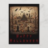 Halloween skeleton art briefkaart (Voorkant)