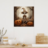 Halloween Skeleton Art Poster (Keuken)
