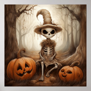 Halloween Skeleton Art Poster