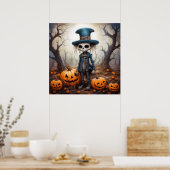 Halloween Skeleton Art Poster (Keuken)
