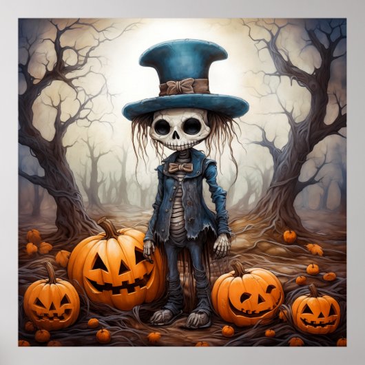 Halloween Skeleton Art Poster (Voorkant)