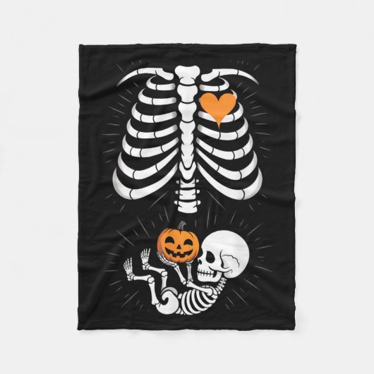 Halloween Skeleton Baby Rib Cage Maternity Pregnan Fleece Deken (Voorkant)