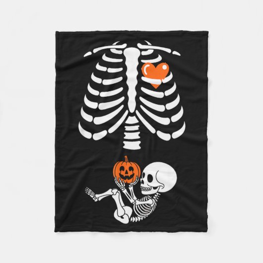 Halloween Skeleton Baby Rib Cage Maternity Pregnan Fleece Deken (Voorkant)