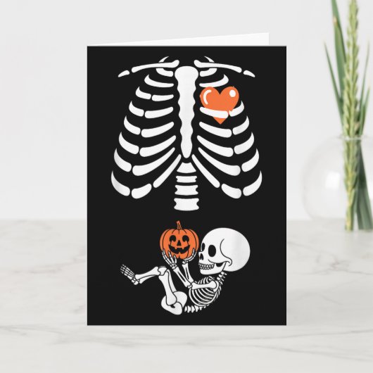 Halloween Skeleton Baby Rib Cage Maternity Pregnan Kaart (Voorkant)