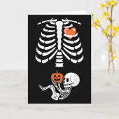 Halloween Skeleton Baby Rib Cage Maternity Pregnan Kaart (Gele Bloem)