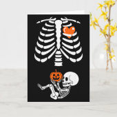 Halloween Skeleton Baby Rib Cage Maternity Pregnan Kaart (Gele Bloem)