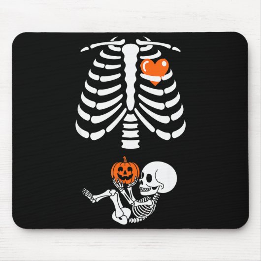 Halloween Skeleton Baby Rib Cage Maternity Pregnan Muismat (Voorkant)