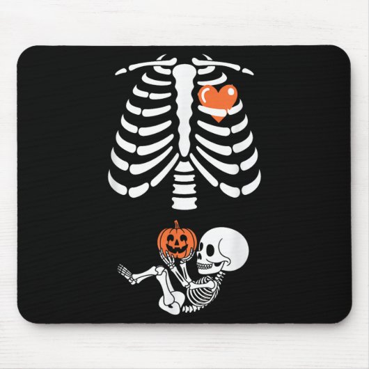Halloween Skeleton Baby Rib Cage Maternity Pregnan Muismat (Voorkant)
