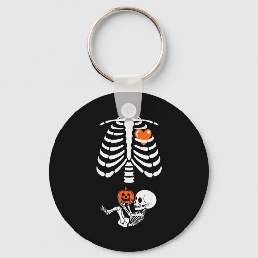 Halloween Skeleton Baby Rib Cage Maternity Pregnan Sleutelhanger (Voorkant)