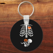 Halloween Skeleton Baby Rib Cage Maternity Pregnan Sleutelhanger (Voorkant)
