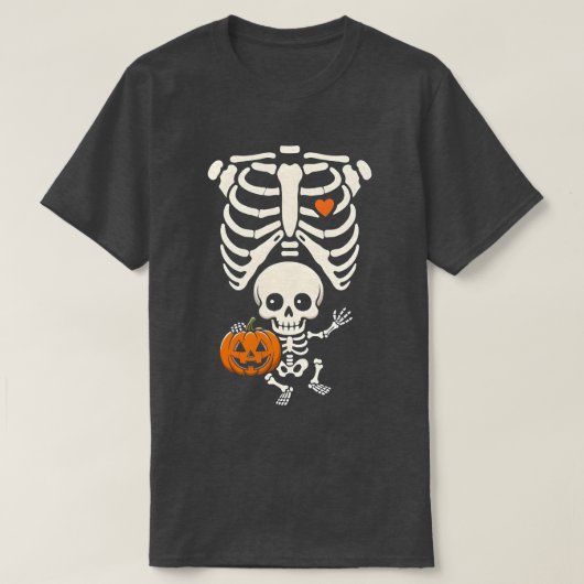Halloween Skeleton Baby Rib Cage Maternity Pregnan T-shirt (Design voorkant)
