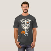Halloween Skeleton Baby Rib Cage Maternity Pregnan T-shirt (Voorkant volledig)