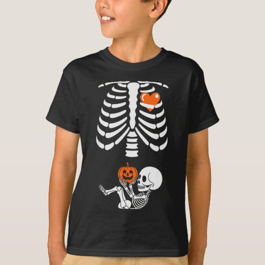 Halloween Skeleton Baby Rib Cage Maternity Pregnan T-shirt (Voorkant)
