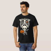 Halloween Skeleton Baby Rib Cage Maternity Pregnan T-shirt (Voorkant volledig)