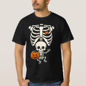 Halloween Skeleton Baby Rib Cage Maternity Pregnan T-shirt (Voorkant)