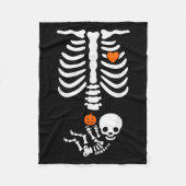 Halloween Skeleton Baby Rib Cage Pregnant Pumpkin  Fleece Deken (Voorkant)