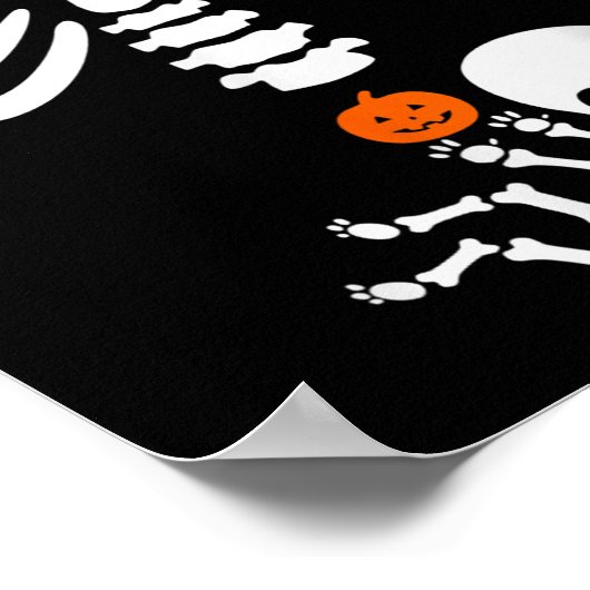 Halloween Skeleton Baby Rib Cage Pregnant Pumpkin  Poster (Hoek)