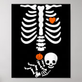 Halloween Skeleton Baby Rib Cage Pregnant Pumpkin  Poster (Voorkant)
