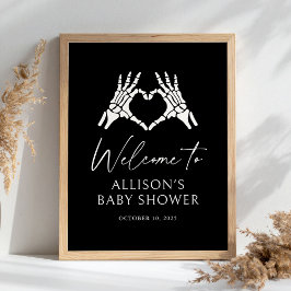 Halloween Skeleton Baby shower Welkomstbord Poster