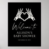 Halloween Skeleton Baby shower Welkomstbord Poster (Voorkant)