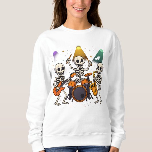 Halloween Skeleton Band Kleding Leuk Mannelijk vro Trui (Voorkant)