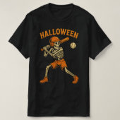 Halloween Skeleton Baseball T-shirt (Design voorkant)