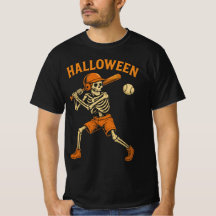 Halloween Skeleton Baseball T-shirt