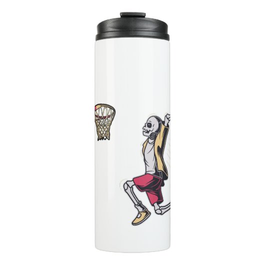 Halloween Skeleton Basketball Player Costuum Skull Thermosbeker (Voorkant)