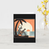 Halloween Skeleton Beach Palm Tree Kaart (Gele Bloem)